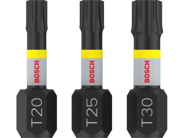 3-delni komplet vijačnih nastavkov Bosch PRO Torx Impact, T20/T25/T30, 25mm, 2608522479